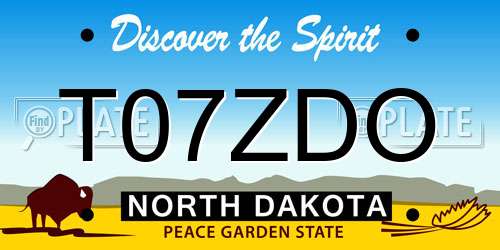 T07ZDO North Dakota License Plate