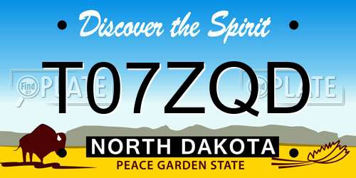 T07ZQD North Dakota License Plate