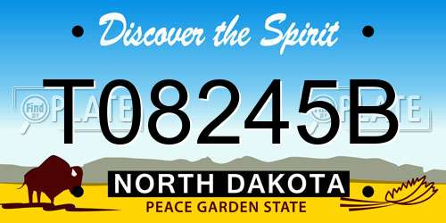 T08245B North Dakota License Plate
