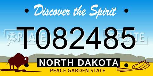 T082485 North Dakota License Plate