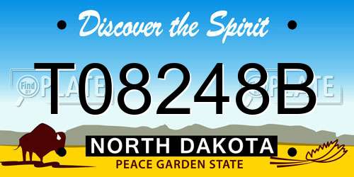 T08248B North Dakota License Plate