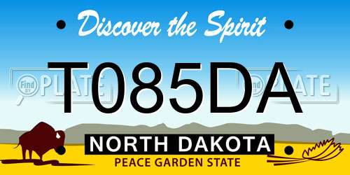 T085DA North Dakota License Plate