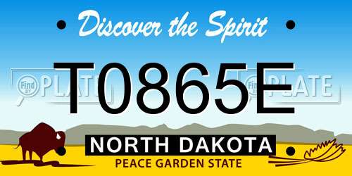 T0865E North Dakota License Plate