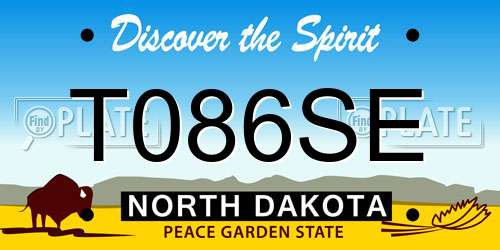 T086SE North Dakota License Plate