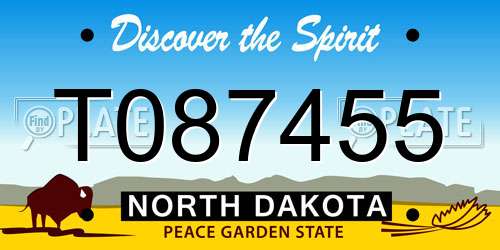 T087455 North Dakota License Plate