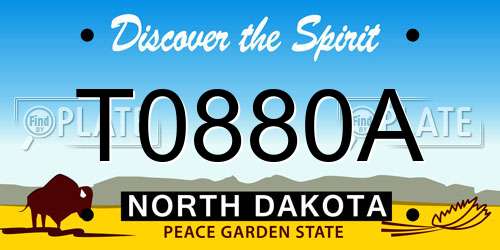 T0880A North Dakota License Plate