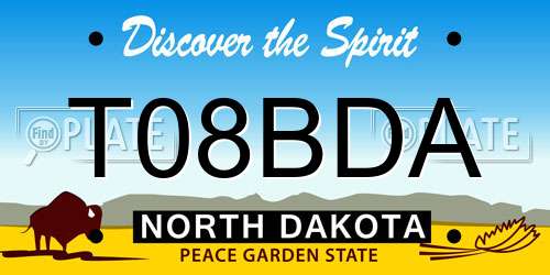 T08BDA North Dakota License Plate
