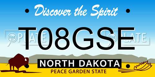 T08GSE North Dakota License Plate