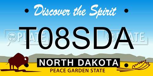 T08SDA North Dakota License Plate
