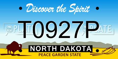 T0927P North Dakota License Plate