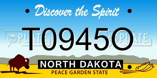 T0945O North Dakota License Plate