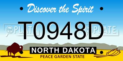 T0948D North Dakota License Plate