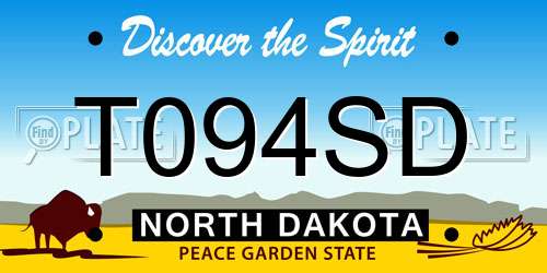 T094SD North Dakota License Plate