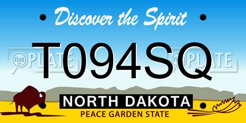 T094SQ North Dakota License Plate