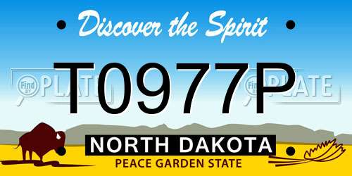 T0977P North Dakota License Plate