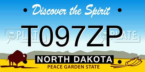 T097ZP North Dakota License Plate