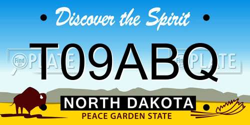 T09ABQ North Dakota License Plate