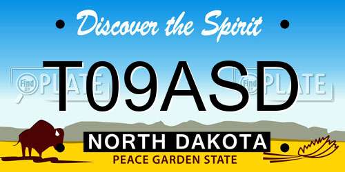T09ASD North Dakota License Plate