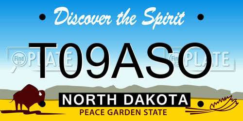 T09ASO North Dakota License Plate