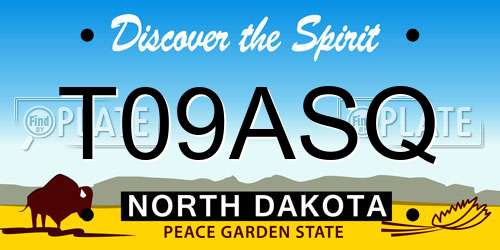 T09ASQ North Dakota License Plate