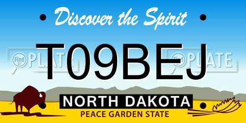 T09BEJ North Dakota License Plate