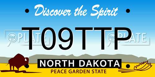 T09TTP North Dakota License Plate
