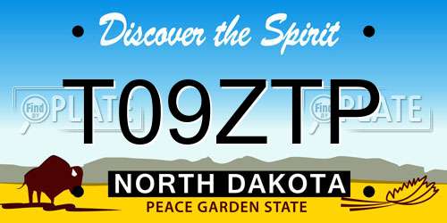 T09ZTP North Dakota License Plate