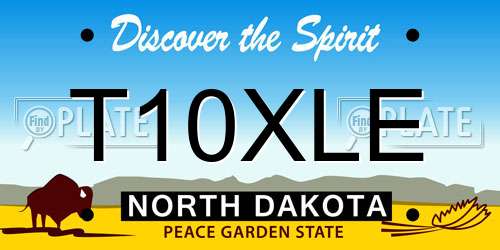 T10XLE North Dakota License Plate