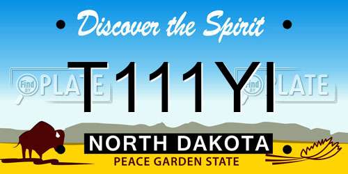 T111YI North Dakota License Plate