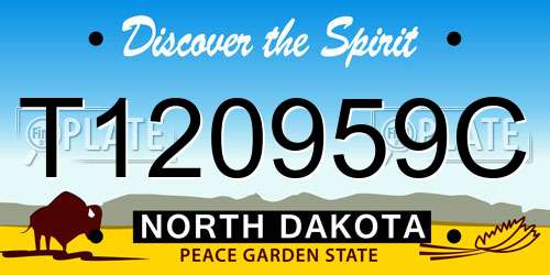 T120959C North Dakota License Plate