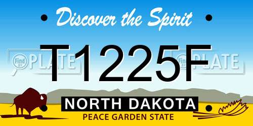 T1225F North Dakota License Plate