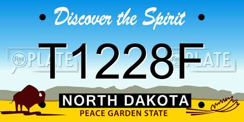 T1228F North Dakota License Plate