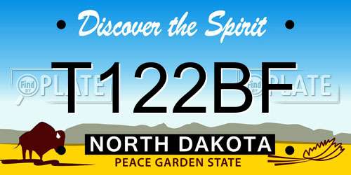 T122BF North Dakota License Plate