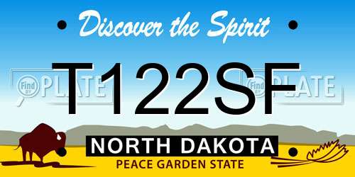 T122SF North Dakota License Plate