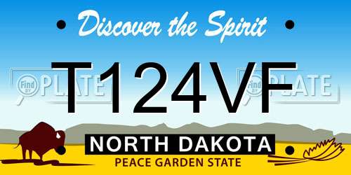 T124VF North Dakota License Plate