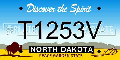 T1253V North Dakota License Plate