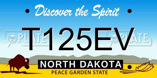 T125EV North Dakota License Plate