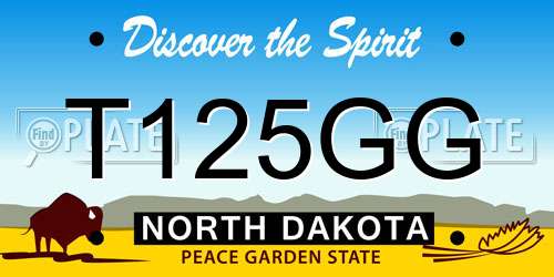 T125GG North Dakota License Plate