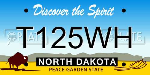 T125WH North Dakota License Plate