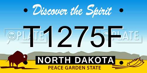T1275F North Dakota License Plate
