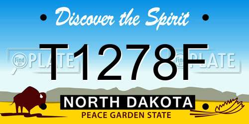 T1278F North Dakota License Plate