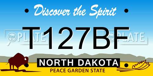 T127BF North Dakota License Plate