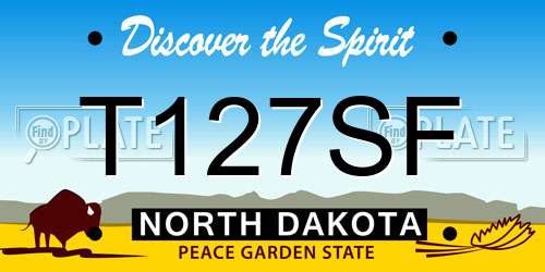 T127SF North Dakota License Plate