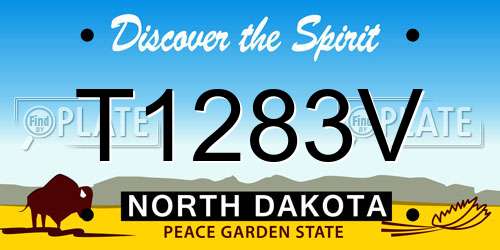 T1283V North Dakota License Plate