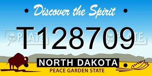 T128709 North Dakota License Plate