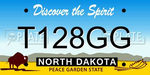 T128GG North Dakota License Plate