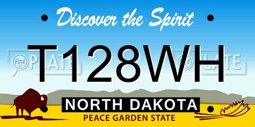 T128WH North Dakota License Plate