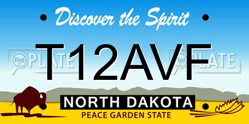 T12AVF North Dakota License Plate