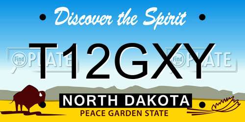 T12GXY North Dakota License Plate