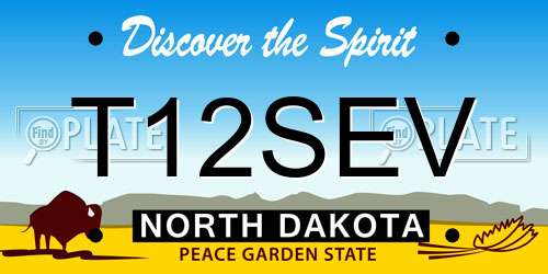 T12SEV North Dakota License Plate